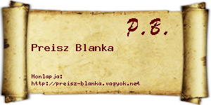 Preisz Blanka névjegykártya